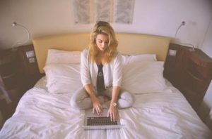 woman working on computer