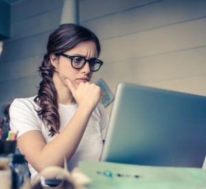 girl doing research on computer