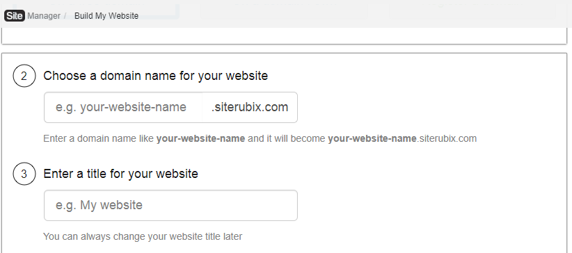 Choose a domain name for site