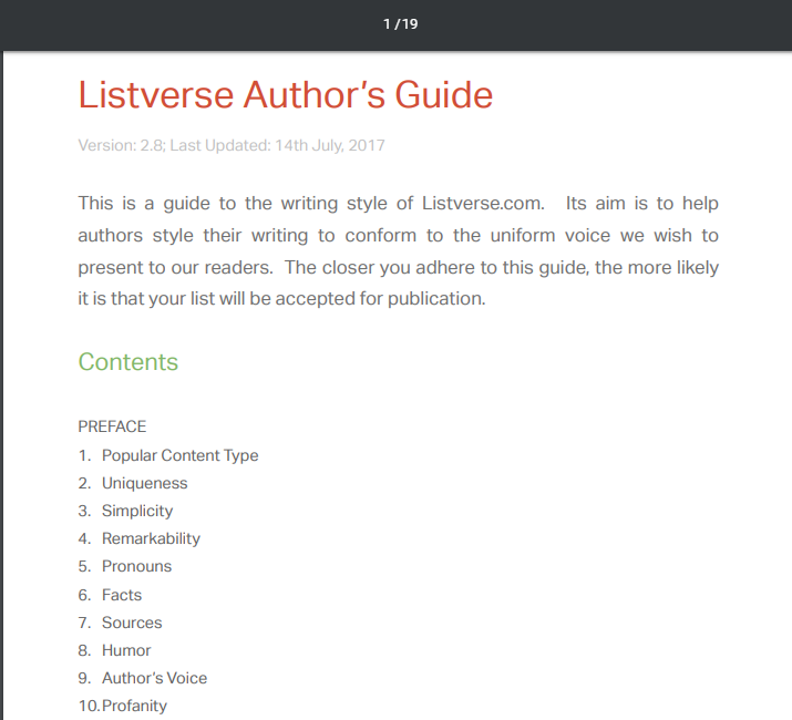 Listverse Authors Guide