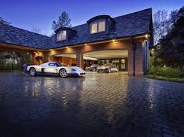 fancy house and cars